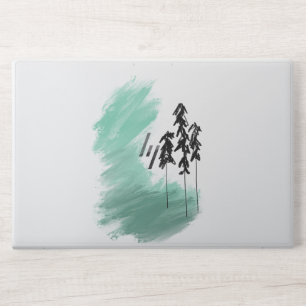 Scandinavian green tree art simple modern mint HP laptop skin