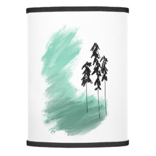 Scandinavian green tree art simple modern mint lamp shade
