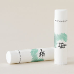 Scandinavian green tree art simple modern mint   lip balm