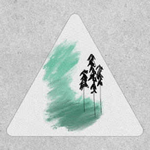 Scandinavian green tree art simple modern mint patch