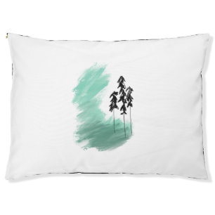 Scandinavian green tree art simple modern mint  pet bed