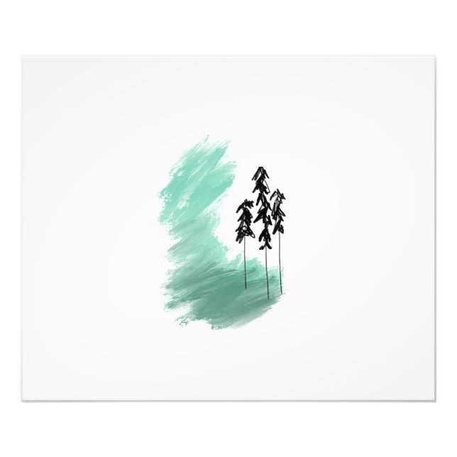 Scandinavian green tree art simple modern mint  photo print (Front)