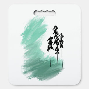 Scandinavian green tree art simple modern mint  seat cushion
