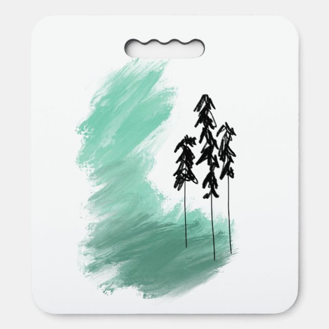 Scandinavian green tree art simple modern mint  seat cushion (Front Vertical)