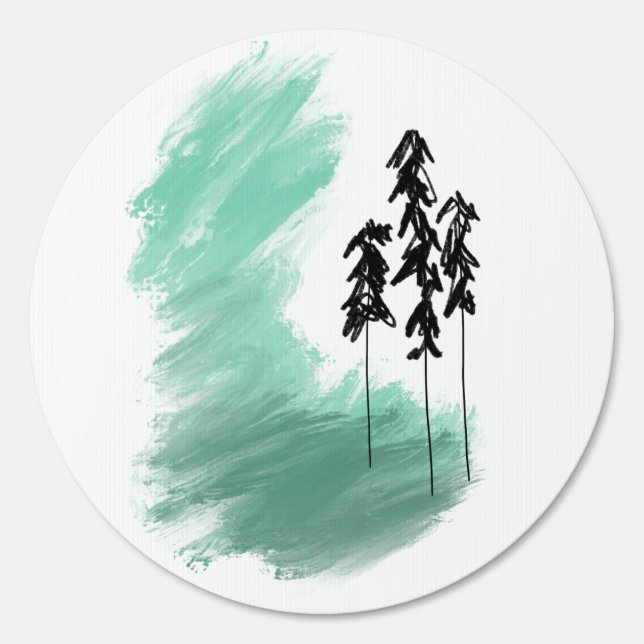 Scandinavian green tree art simple modern mint  sign (Front)