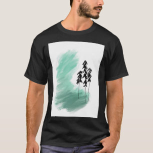 Scandinavian green tree art simple modern mint   T-Shirt