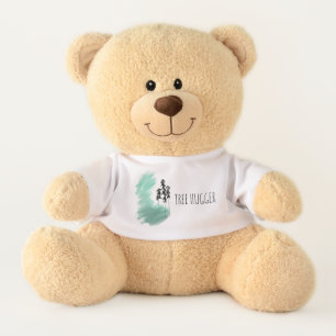 Scandinavian green tree art simple modern mint teddy bear