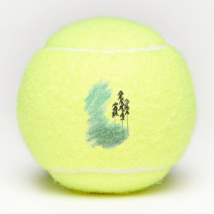 Scandinavian green tree art simple modern mint tennis balls