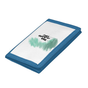 Scandinavian green tree art simple modern mint tri-fold wallet
