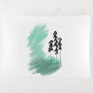 Scandinavian green tree art simple modern mint trinket tray