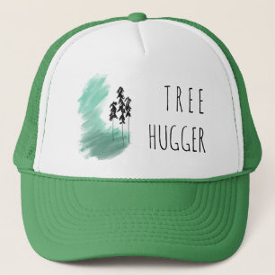Scandinavian green tree art simple modern mint trucker hat