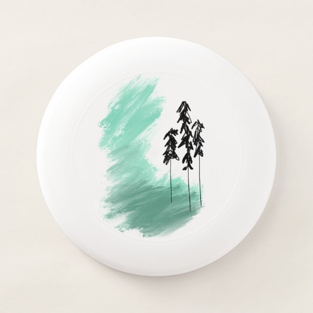 Scandinavian green tree art simple modern mint   Wham-O frisbee (Front)