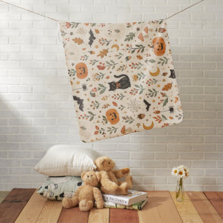 Scandinavian Halloween Wallpaper, Nordic Folk Art Baby Blanket