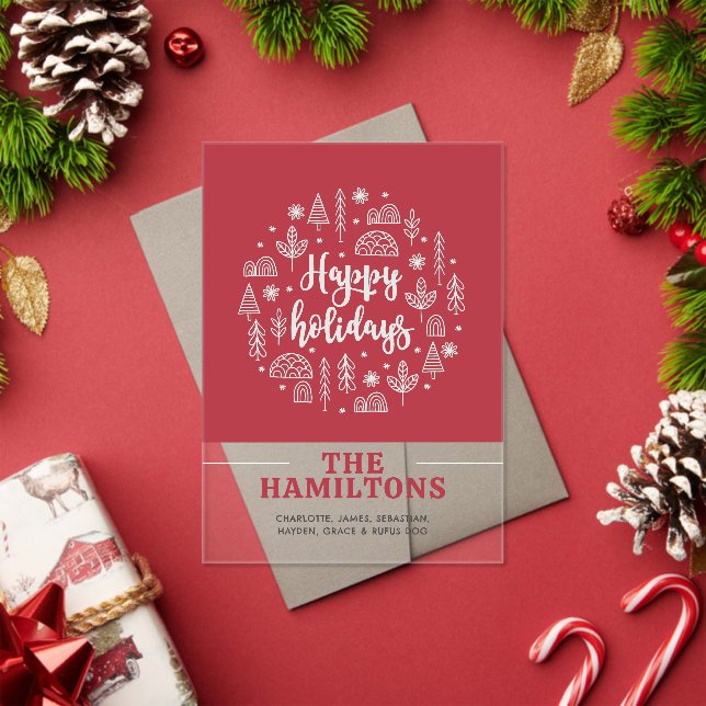 Scandinavian Happy Holidays Personalized Cards (Insitu (Holiday))