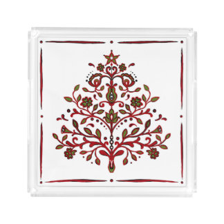Scandinavian Holiday Christmas Tree Tray 