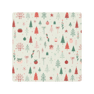 Scandinavian Holiday Forest Metal Print