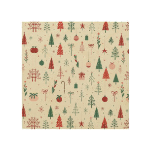 Scandinavian Holiday Forest Wood Wall Art