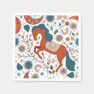 Scandinavian Horse Cute Napkins