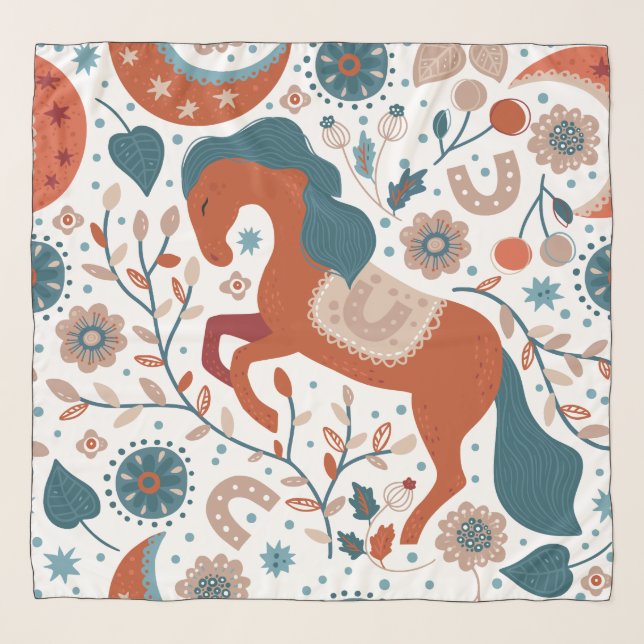 Scandinavian Horse Cute Scarf (Front)