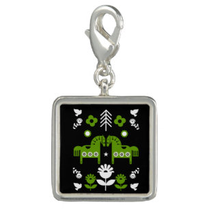 Scandinavian Horse Folk Art Charm