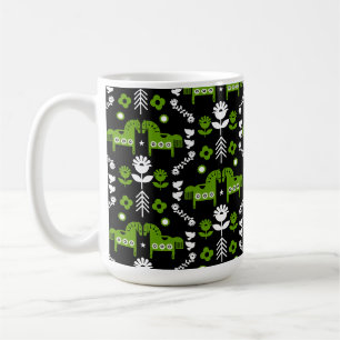 Scandinavian Horse Folk Art Coffee Mug