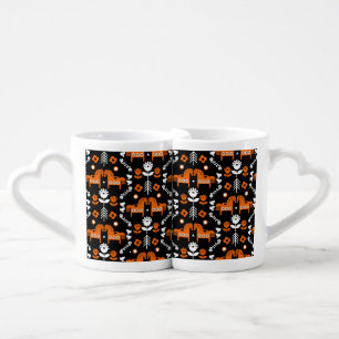 Scandinavian Horse Folk Art Coffee Mug Set