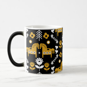 Scandinavian Horse Folk Art Color Morph Mug