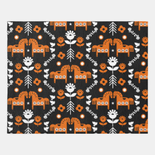 Scandinavian Horse Folk Art Outdoor Rug