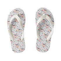 Scandinavian Horse Folk Art Pattern Kid's Flip Flops Scandinavian Horse Folk Art Pattern Kid's Flip Flops