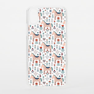 Scandinavian Horse Folk Art Pattern iPhone XS Case