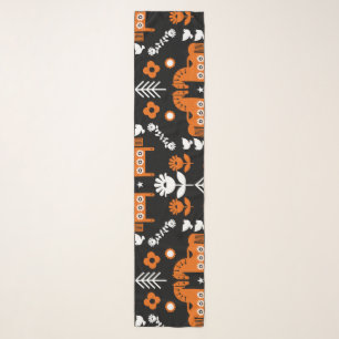 Scandinavian Horse Folk Art Scarf