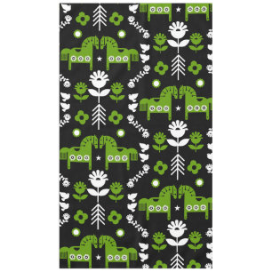 Scandinavian Horse Folk Art Tablecloth