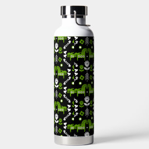 Scandinavian Horse Folk Art Water Bottle