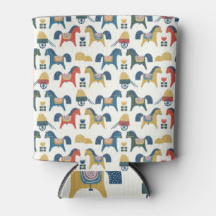 Scandinavian Horses: Colorful Folk Art Can Cooler