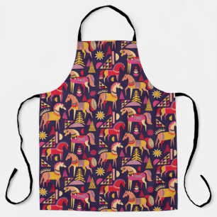 Scandinavian Horses: Decorative Seamless Design Apron