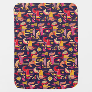 Scandinavian Horses: Decorative Seamless Design Baby Blanket