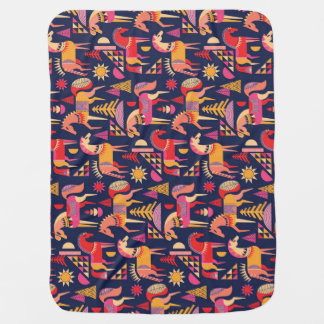 Scandinavian Horses: Decorative Seamless Design Baby Blanket