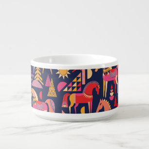 Scandinavian Horses: Decorative Seamless Design Bowl