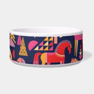 Scandinavian Horses: Decorative Seamless Design Bowl