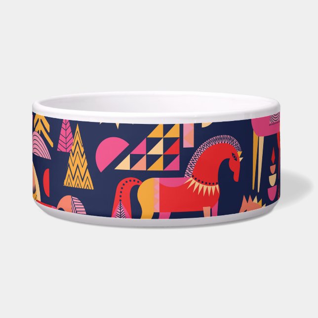 Scandinavian Horses: Decorative Seamless Design Bowl (Front)