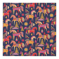 Scandinavian Horses: Decorative Seamless Design