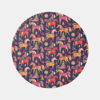 Scandinavian Horses: Decorative Seamless Design Rug