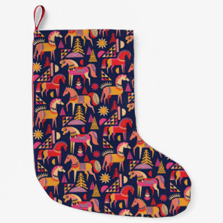 Scandinavian Horses: Decorative Seamless Design Small Christmas Stocking