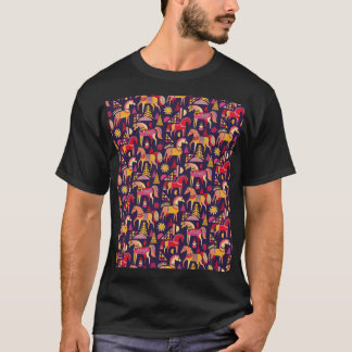 Scandinavian Horses: Decorative Seamless Design T-Shirt