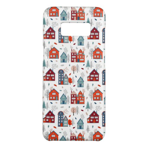 Scandinavian House Folk Art Pattern Case_Mate Samsung Galaxy S8 Case