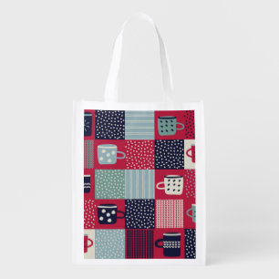 Scandinavian Hygge: Rustic Pattern Mix Grocery Bag