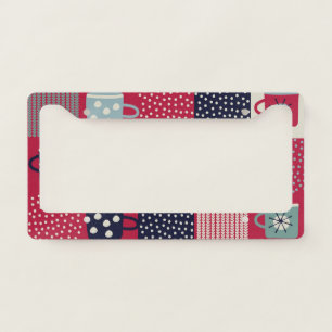 Scandinavian Hygge: Rustic Pattern Mix License Plate Frame