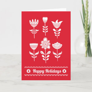 Scandinavian inspired holiday card. Editable
