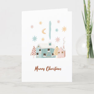Scandinavian inspired holiday card. Editable