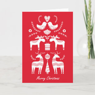 Scandinavian inspired Holiday card. Hygge Editable Card